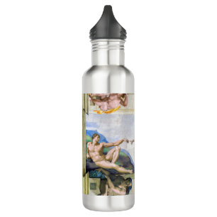 Michelangelo - Creation of Adam, Sistine Chapel's Stainless Steel Water Bottle