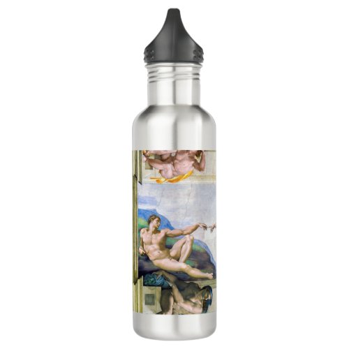 Michelangelo _ Creation of Adam Sistine Chapels Stainless Steel Water Bottle
