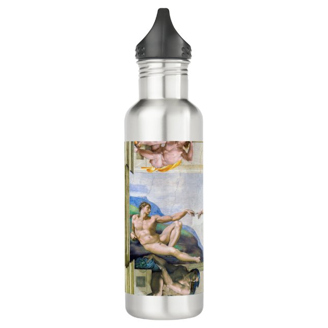Michelangelo - Creation of Adam, Sistine Chapel's Stainless Steel Water Bottle (Left)