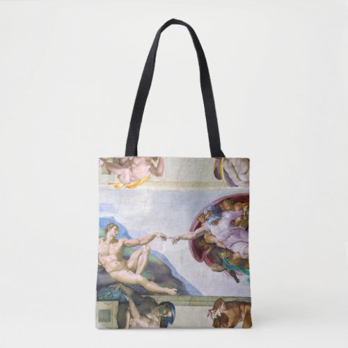 Michelangelo _ Creation of Adam Sistine Chapels Tote Bag
