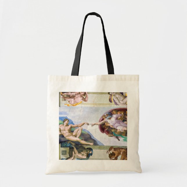 Michelangelo - Creation of Adam, Sistine Chapel's Tote Bag (Front)