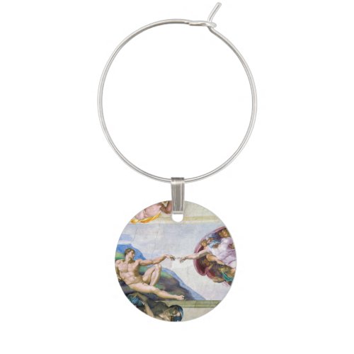 Michelangelo _ Creation of Adam Sistine Chapels Wine Charm