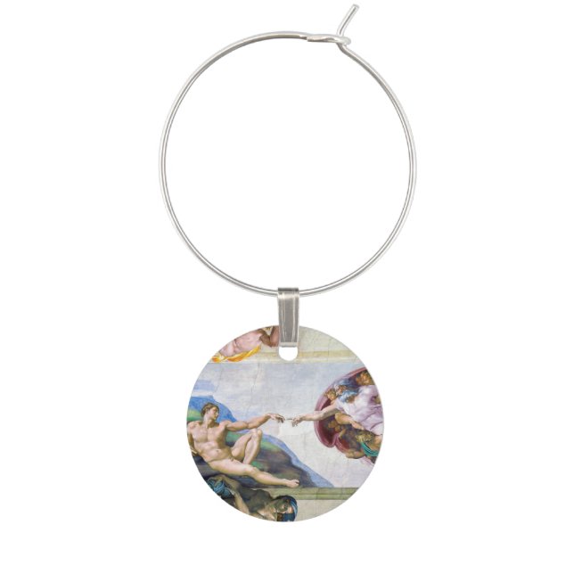 Michelangelo - Creation of Adam, Sistine Chapel's Wine Charm (Front)