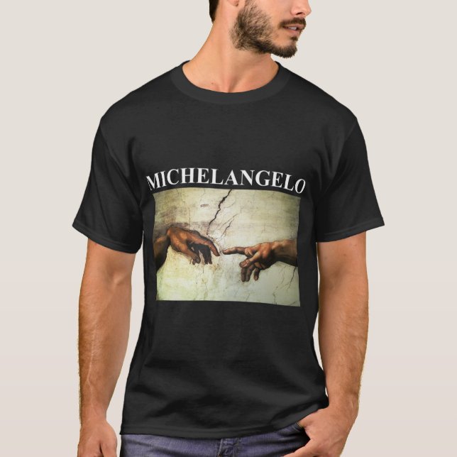 Michelangelo Creation Of Adam Vintage Art T-Shirt (Front)