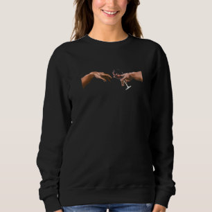 MichelAngelo creation of Adam wine wine vino Sweatshirt