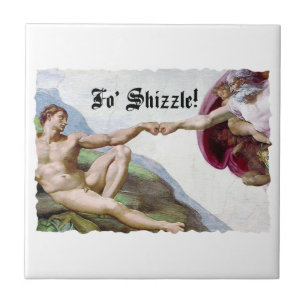 Michelangelo Creation Of Man Fist Bump Fo Shizzle Tile