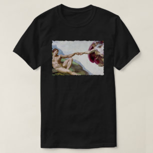 Michelangelo Creation Of Man - God Adam Fist Bump T-Shirt