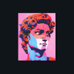Michelangelo David Neon Pop Art Illustration Canvas Print<br><div class="desc">This striking vector illustration reimagines the iconic face of Michelangelo's David. Featuring strong outlines,  bold colors,  and pop culture influences,  this high-resolution digital painting captures the detailed facial features with a sharp focus. The smooth gradients and vibrant color palette make this a standout piece of modern art.</div>