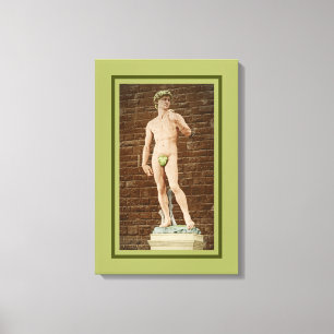 MICHELANGELO DAVID WITH FIG LEAF CANVAS PRINT