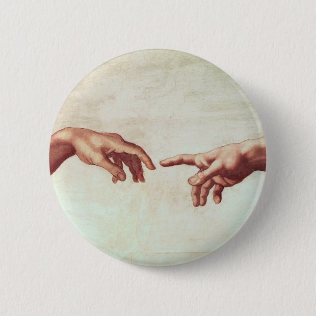 Michelangelo Hands Button (Front)