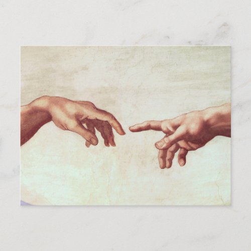 Michelangelo Hands Postcard