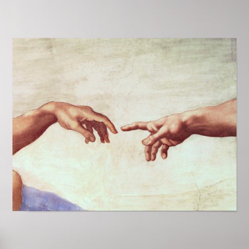 Michelangelo Hands Poster
