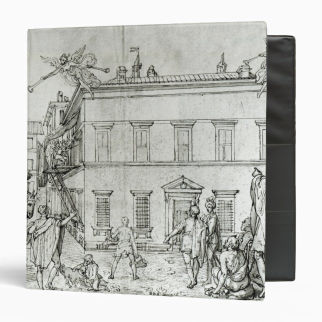 Michelangelo on horseback, visiting an artist binder (Front/Inside)