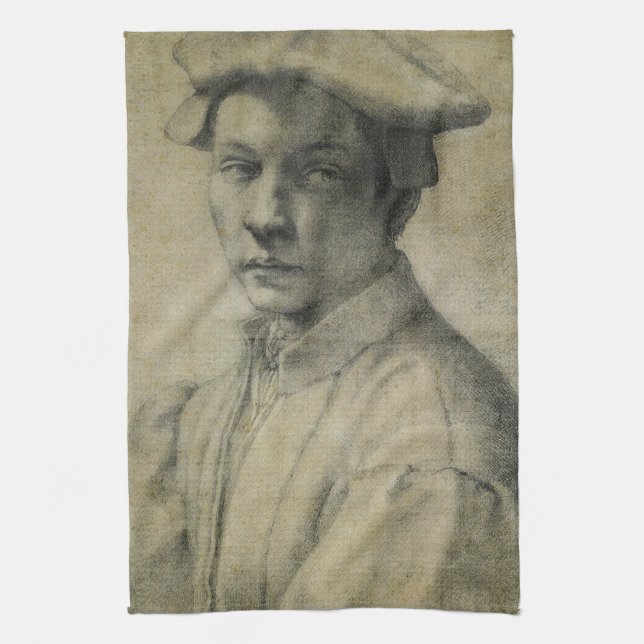 Michelangelo Portrait of Andrea Quaratesi   Kitchen Towel (Vertical)