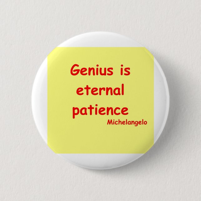 michelangelo quote pinback button (Front)