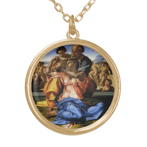 Michelangelo s Doni Tondo or Doni Madonna Gold Plated Necklace