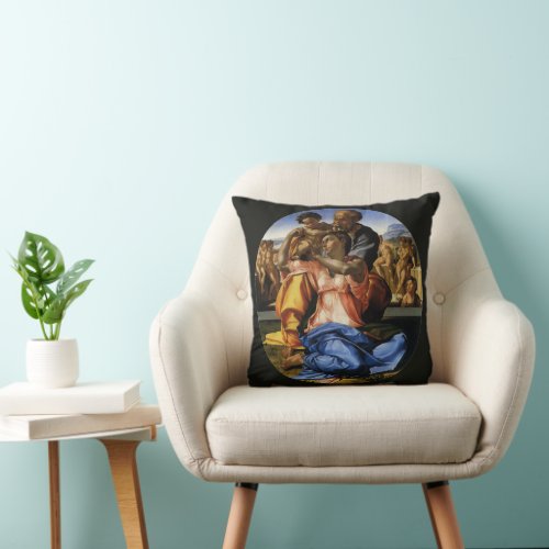 Michelangelo s Doni Tondo or Doni Madonna Throw Pillow