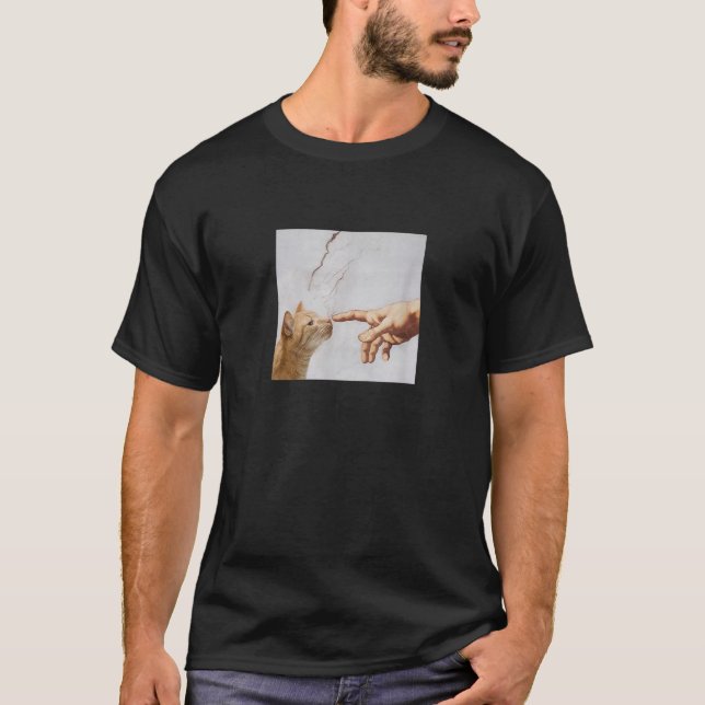 Michelangelo The Creation of the Cat T-Shirt (Front)