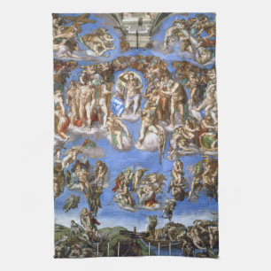 Michelangelo The Last Judgment Fine Art Print Kitchen Towel