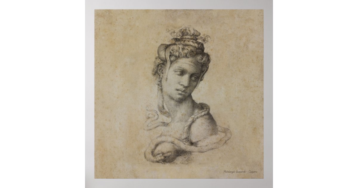 MICHELANGELO'S CLEOPATRA DRAWING POSTER | Zazzle