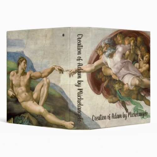 Michelangelos Creation of Man Creation of Adam 3 Ring Binder