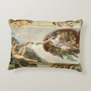 Michelangelo's Creation of Man (Creation of Adam) Accent Pillow