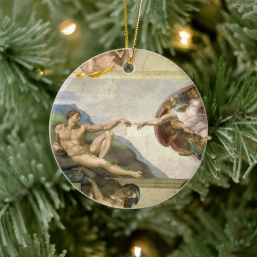 Michelangelos Creation of Man Creation of Adam Ceramic Ornament
