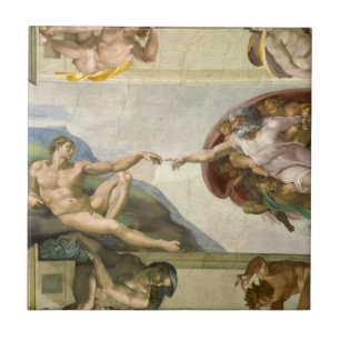 Michelangelo's Creation of Man (Creation of Adam) Ceramic Tile