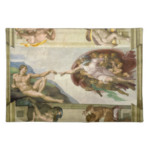 Michelangelo's Creation of Man (Creation of Adam) Cloth Placemat