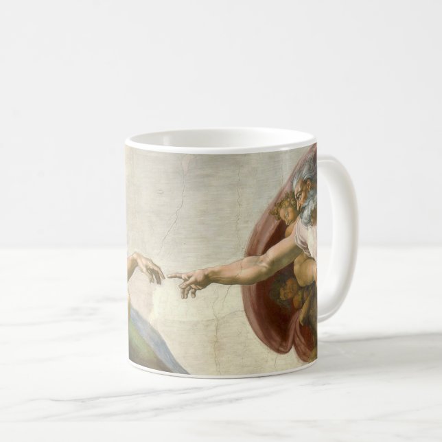 Michelangelo's Creation of Man (Creation of Adam) Coffee Mug (Front Right)