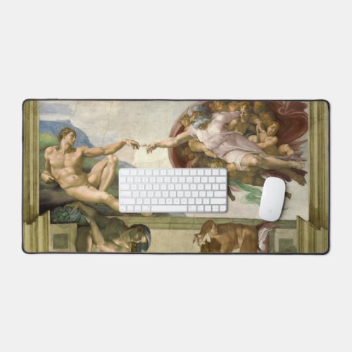 Michelangelos Creation of Man Creation of Adam Desk Mat