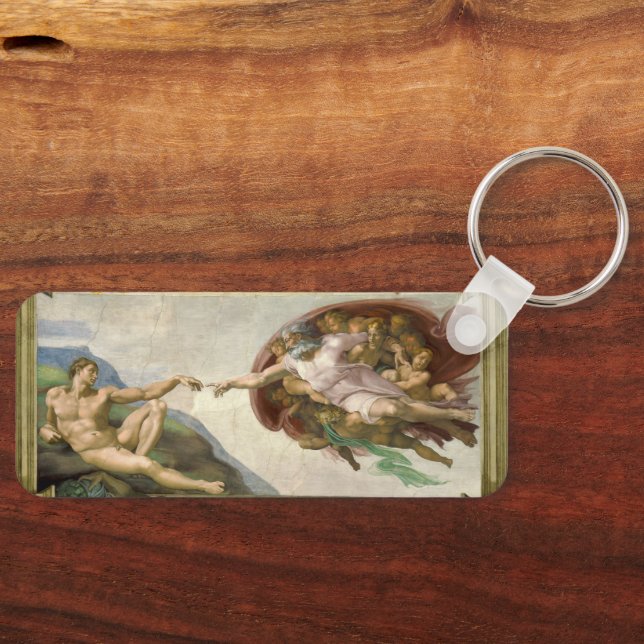 Michelangelo's Creation of Man (Creation of Adam) Keychain (Front)