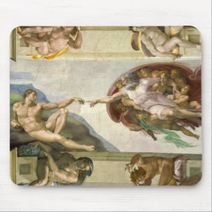 Michelangelo's Creation of Man (Creation of Adam) Mouse Pad