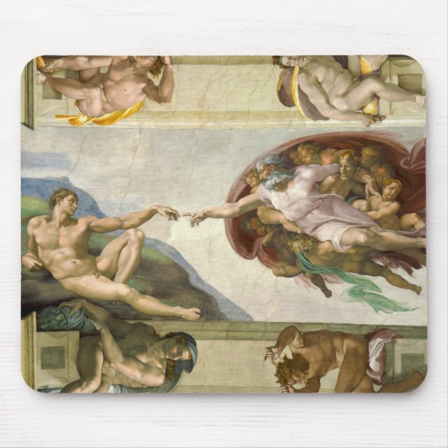 Michelangelo's Creation of Man (Creation of Adam) Mouse Pad (Front)