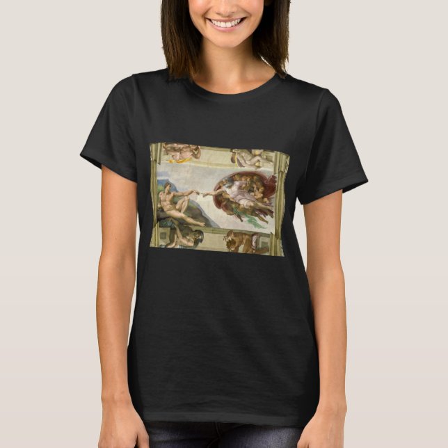 Michelangelo's Creation of Man (Creation of Adam) T-Shirt (Front)