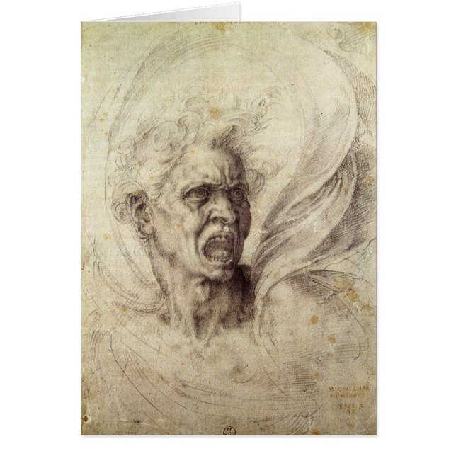 Michelangelo's Damned Soul, Head of a Man Cards (Front)