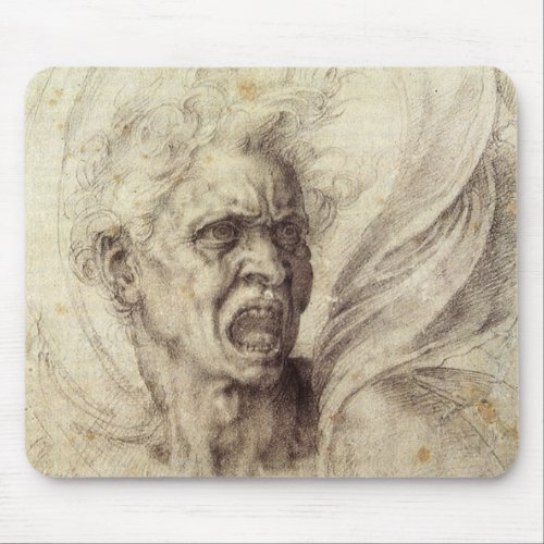 Michelangelos Damned Soul Head of a Man Mouse Pad