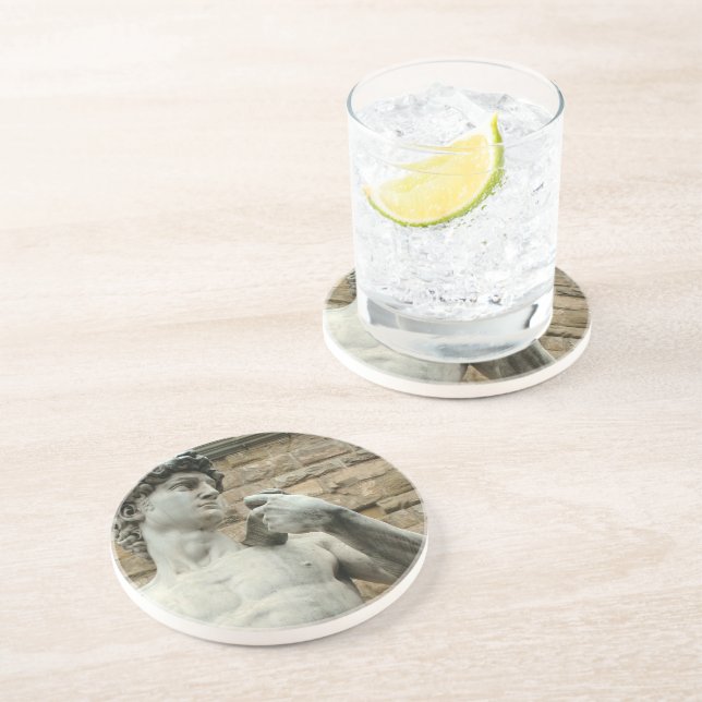 Michelangelo's David 1 Sandstone Coaster (Side)