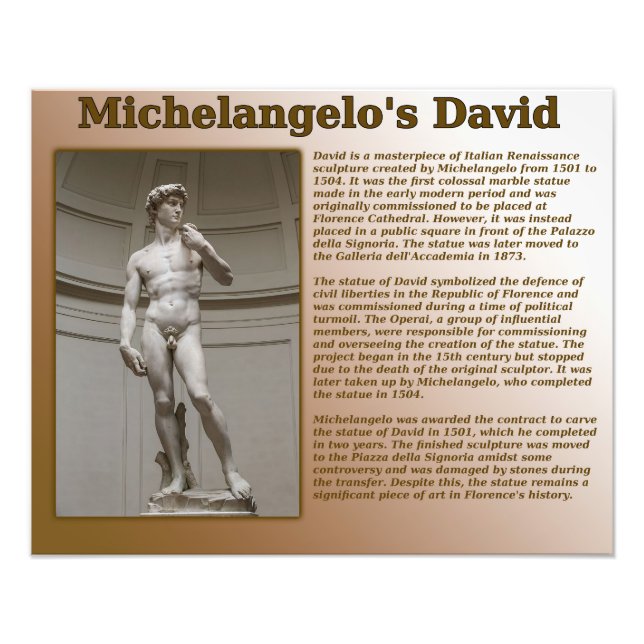Michelangelo's David Photo Print (Front)