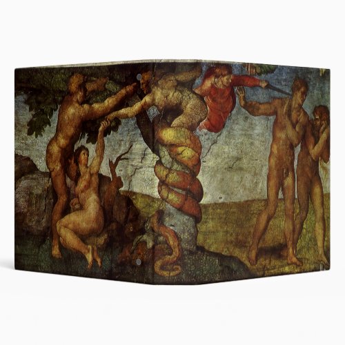 Michelangelos Fall and Expulsion Garden of Eden 3 Ring Binder