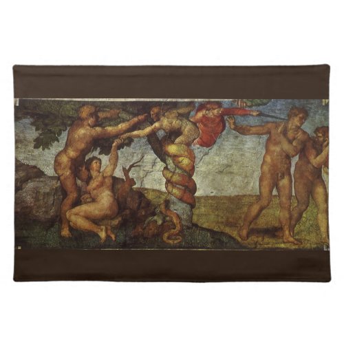 Michelangelos Fall and Expulsion Garden of Eden Cloth Placemat