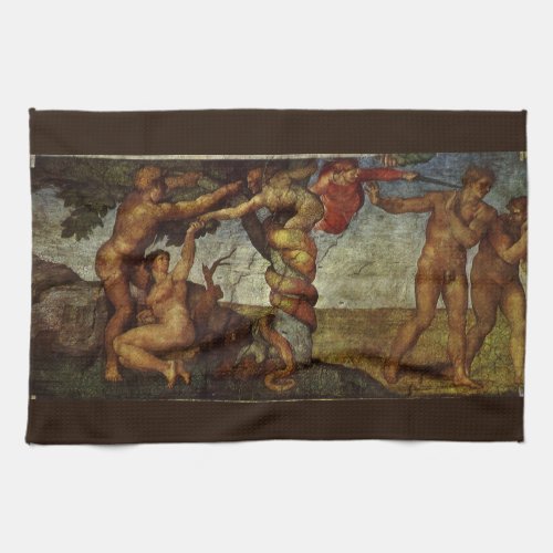 Michelangelos Fall and Expulsion Garden of Eden Kitchen Towel