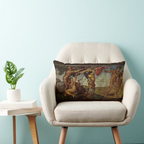 Michelangelos Fall and Expulsion Garden of Eden Lumbar Pillow