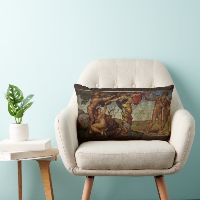 Michelangelo's Fall and Expulsion, Garden of Eden Lumbar Pillow (Chair)