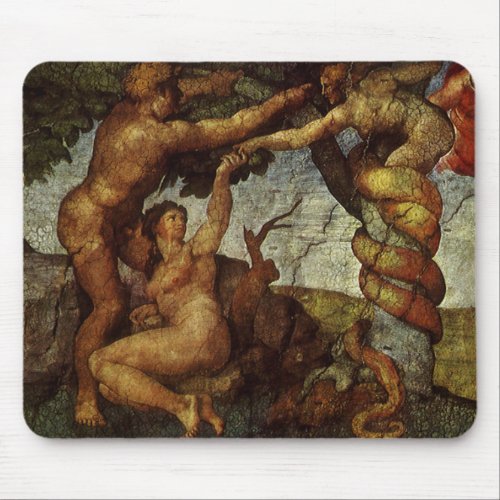 Michelangelos Fall and Expulsion Garden of Eden Mouse Pad