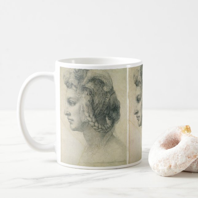 Michelangelo's Ideal Head of a Woman Coffee Mug (With Donut)