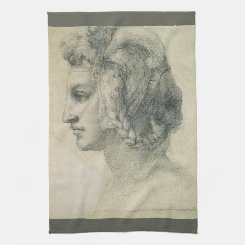 Michelangelos Ideal Head of a Woman Kitchen Towel