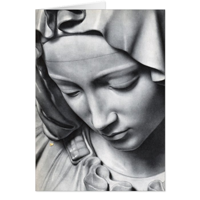 Michelangelo's Pieta detail of Virgin Mary's face Greeting Card