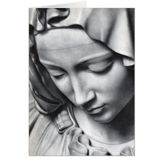Michelangelo's Pieta detail of Virgin Mary's face Cards
