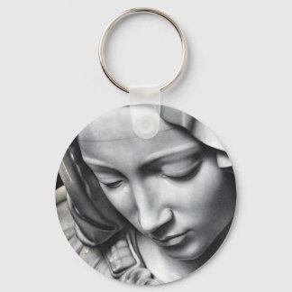 Michelangelo's Pieta detail of Virgin Mary's face Keychain
